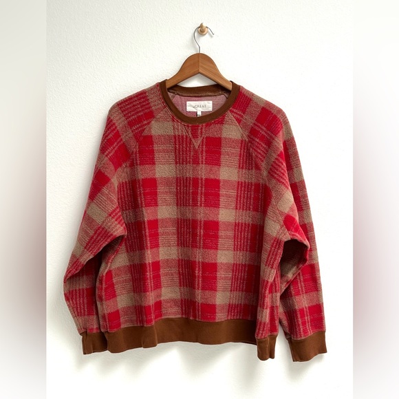 THE GREAT. Tops - The Great, Slouch Sweatshirt, Lumber Plaid, Size 2